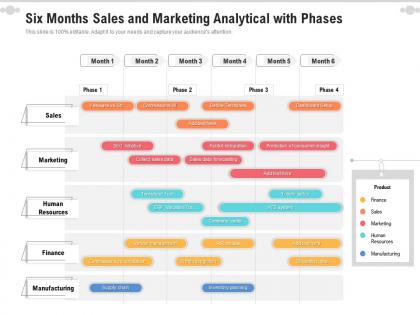 Six months sales and marketing analytical with phases