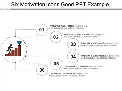 Six motivation icons good ppt example