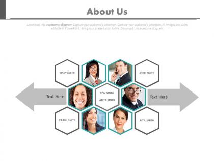 Six peoples for business about us page powerpoint slides