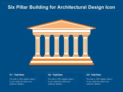 Six pillar building for architectural design icon