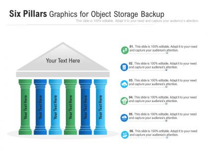 Six pillars graphics for object storage backup infographic template