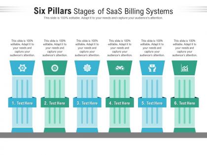 Six pillars stages of saas billing systems infographic template