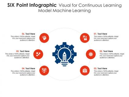 Six point visual for continuous learning model machine learning infographic template