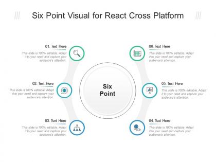 Six point visual for react cross platform infographic template