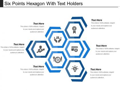 Six points hexagon with text holders