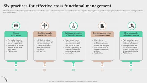 Six Practices For Effective Cross Functional Management