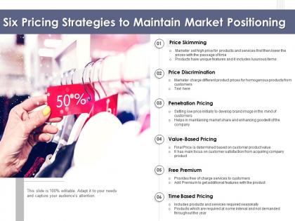 Six pricing strategies to maintain market positioning