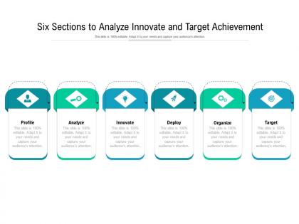 Six sections to analyze innovate and target achievement