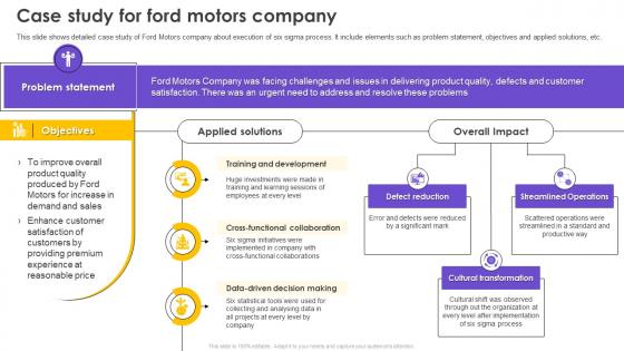 Six Sigma Process Improvement Case Study For Ford Motors Company Six Sigma Process Improvement Case Study For Ford Motors Company