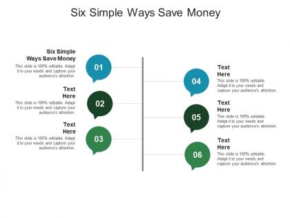Six simple ways save money ppt powerpoint presentation professional graphics cpb