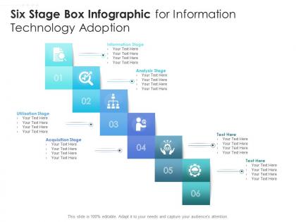 Six stage box infographic for information technology adoption
