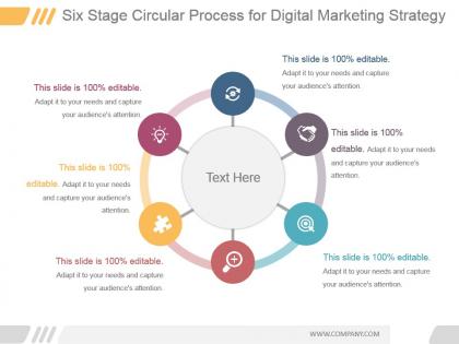 Six stage circular process for digital marketing strategy ppt slide show