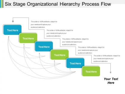 Six stage organizational hierarchy process flow powerpoint slide themes