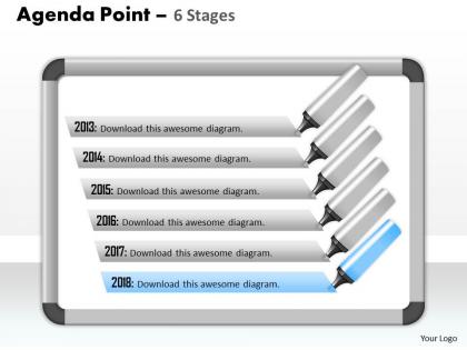 Six staged agenda process display diagram 0214