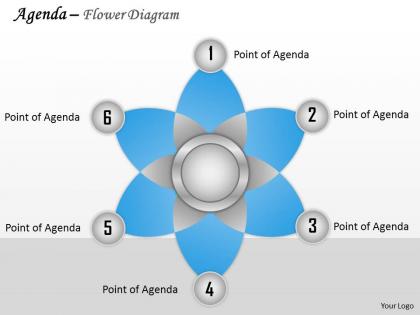 Six staged flower diagram for agenda display 0214