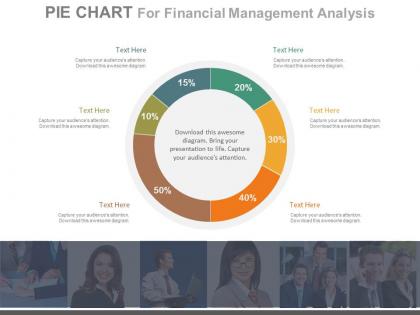 Six staged pie chart for financial management analysis powerpoint slides