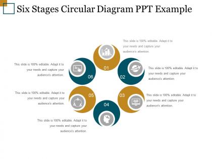 Six stages circular diagram ppt example