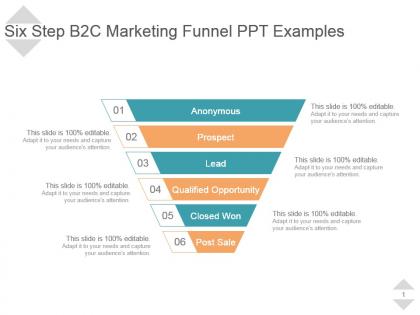 Six step b2c marketing funnel ppt examples