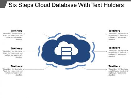 Six steps cloud database with text holders