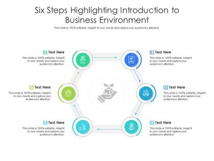 Six steps highlighting introduction to business environment infographic template