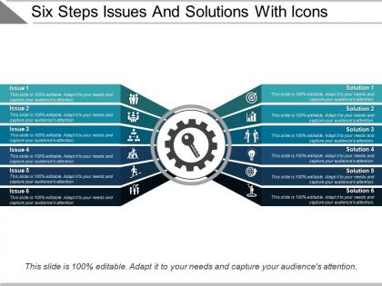 Six steps issues and solutions with icons