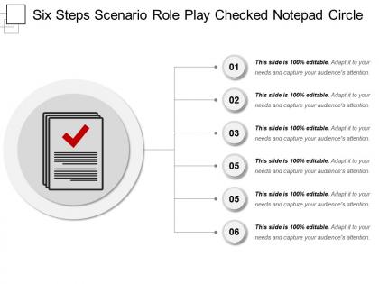Six steps scenario role play checked notepad circle