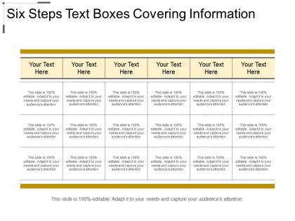 Six steps text boxes covering information
