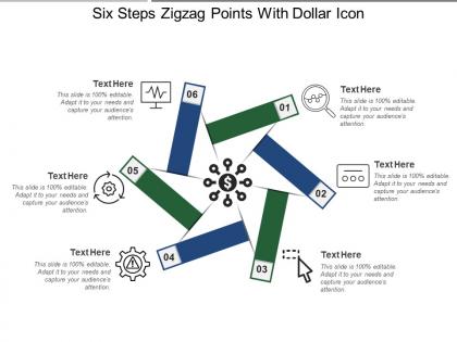 Six steps zigzag points with dollar icon