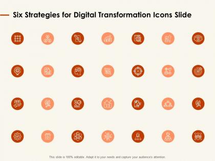 Six strategies for digital transformation icons slide ppt powerpoint presentation outline