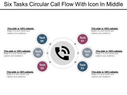 Six tasks circular call flow with icon in middle