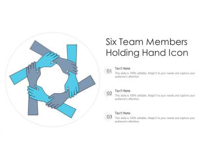 Six team members holding hand icon