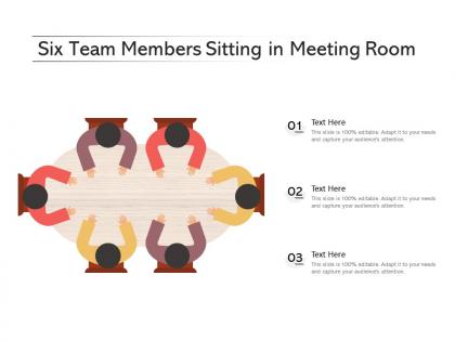 Six team members sitting in meeting room