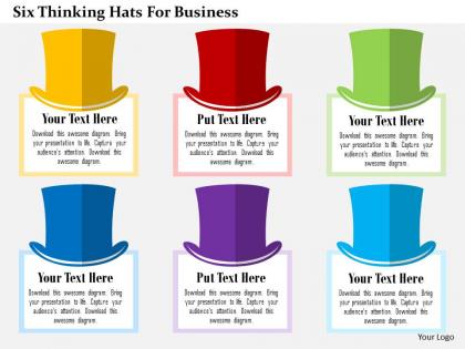 Six thinking hats for business flat powerpoint design