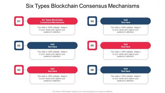Six Types Blockchain Consensus Mechanisms In Powerpoint And Google Slides Cpb