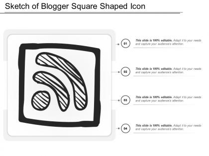 Sketch of blogger square shaped icon