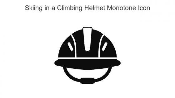 Skiing In A Climbing Helmet Monotone Icon In Powerpoint Pptx Png And Editable Eps Format