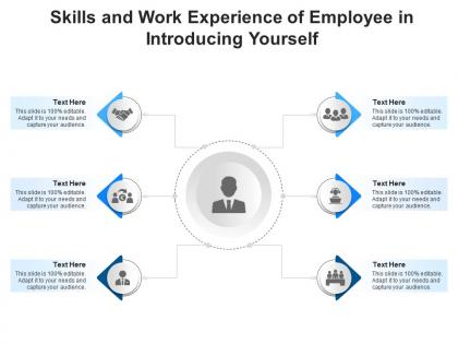 Skills and work experience of employee in introducing yourself infographic template
