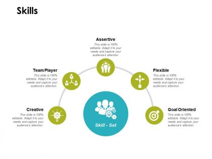 Skills team player goal oriented ppt powerpoint presentation infographics outline