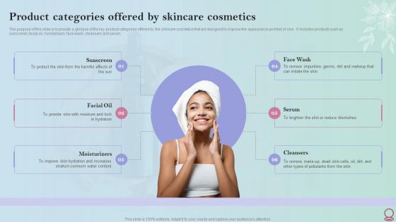 Skincare Industry Business Plan Product Categories Offered By Skincare Cosmetics BP SS