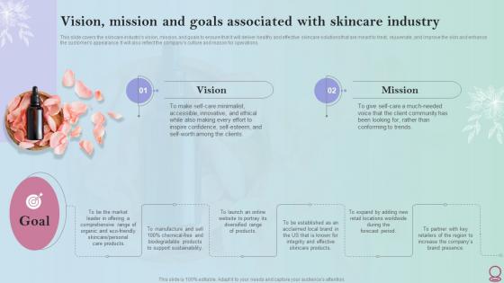 Skincare Industry Business Plan Vision Mission And Goals Associated With Skincare Industry BP SS