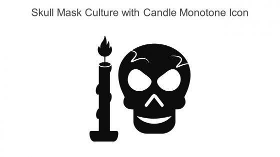 Skull Mask Culture With Candle Monotone Icon In Powerpoint Pptx Png And Editable Eps Format