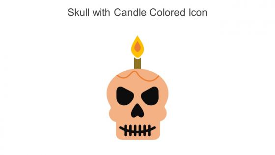Skull With Candle Colored Icon In Powerpoint Pptx Png And Editable Eps Format