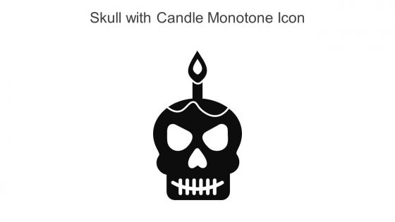 Skull With Candle Monotone Icon In Powerpoint Pptx Png And Editable Eps Format