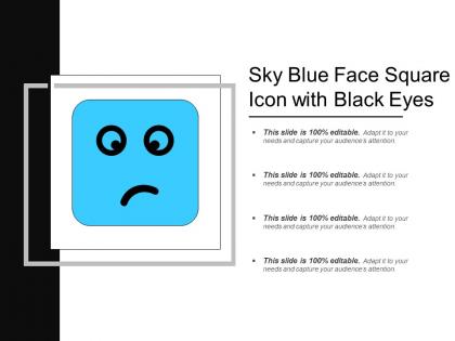 Sky blue face square icon with black eyes