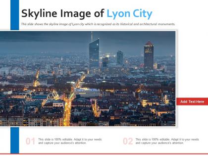 Skyline image of lyon city powerpoint presentation ppt template