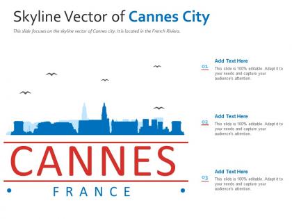 Skyline vector of cannes city powerpoint presentation ppt template