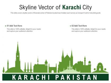 Skyline vector of karachi city powerpoint presentation ppt template