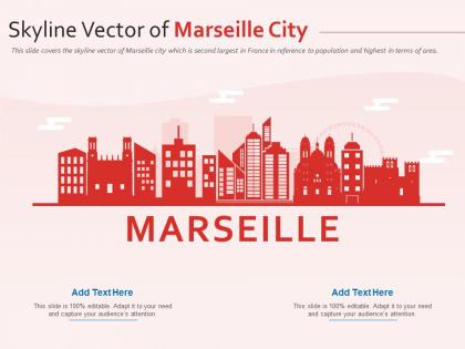 Skyline vector of marseille city powerpoint presentation ppt template