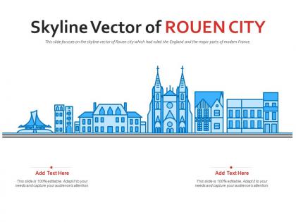 Skyline vector of rouen city powerpoint presentation ppt template