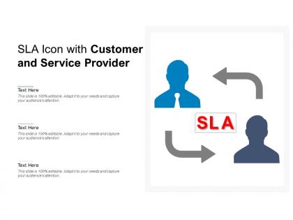 Sla icon with customer and service provider